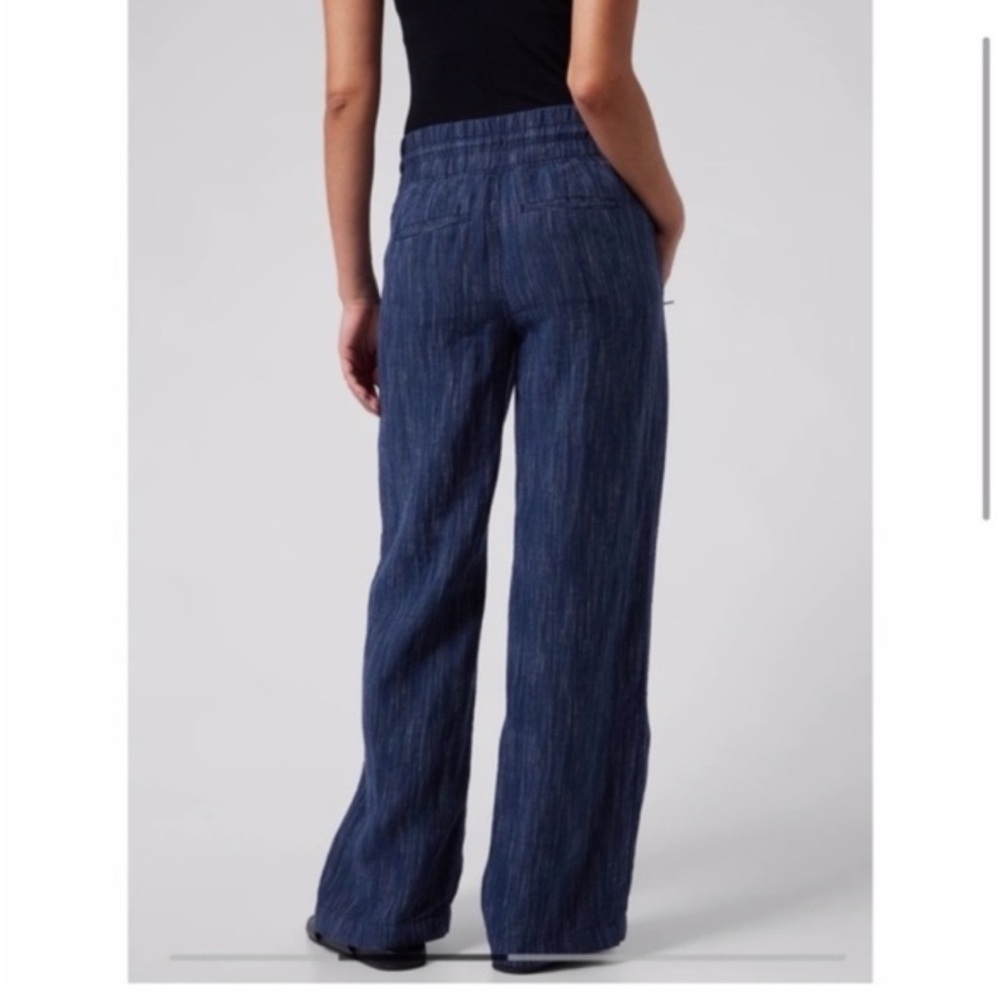 Athleta Blue Wide Leg Pants - Picture 3 of 9
